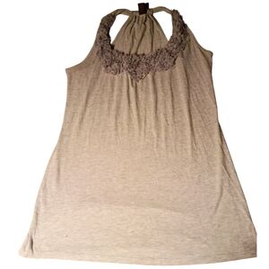 ✨Copper Key Tan Tie Front Tank Top Size M